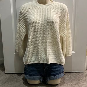 White Sweater with 3/4 Sleeves